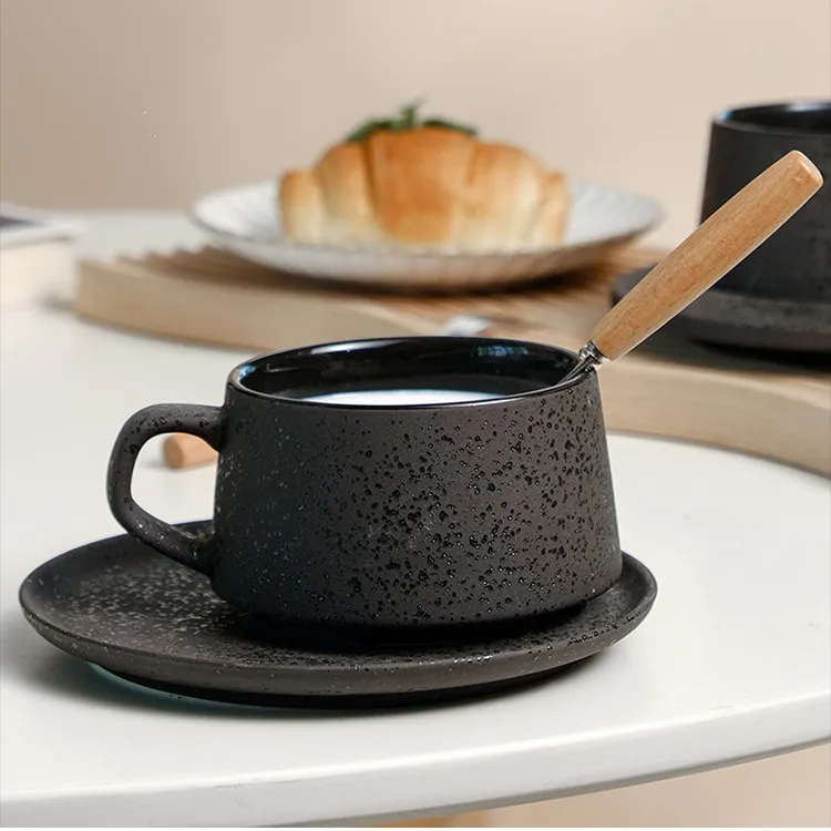 Office Coffee Cup Set Japanese Stoneware Vintage Cappuccino Mug