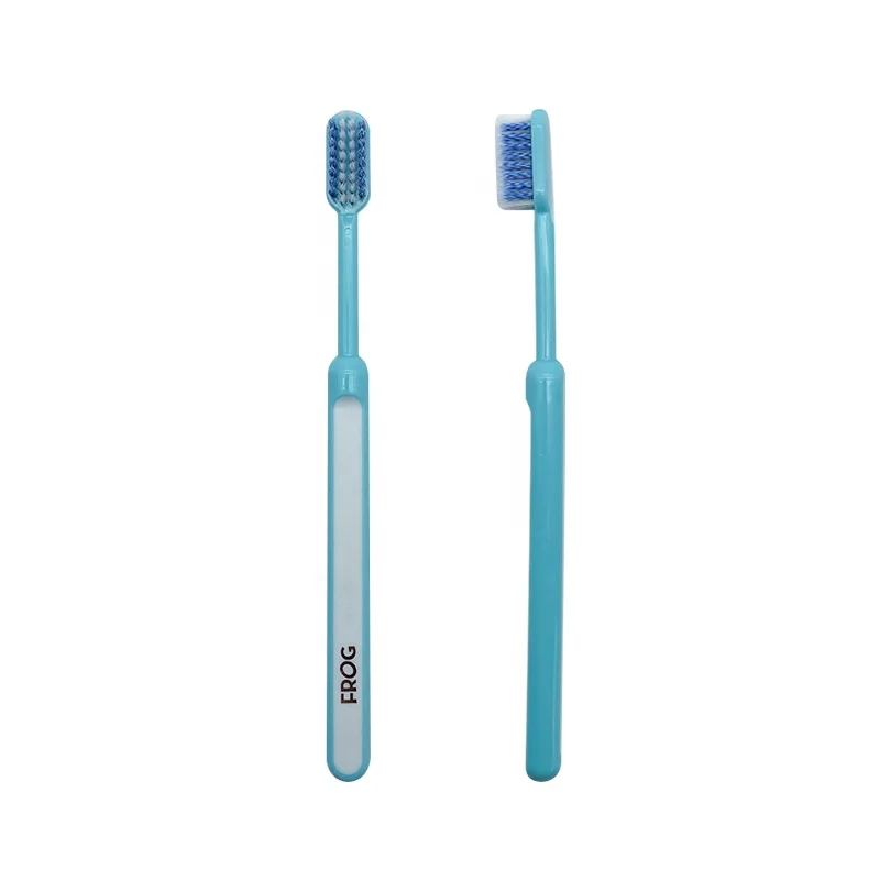 FROG Best quality OEM plastic custom logo extra soft toothbrush wholesale adult toothbrush