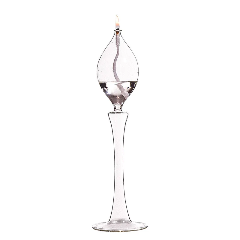 Best Selling Customized Refillable Glass Liquid Candle Replacement For Liquid Paraffin Disposable Fuel Cell Oil Lamp