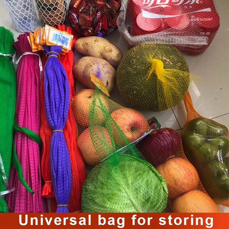 Grs Folding Style  Leno Net Plastic Mesh Bag with Drawstring Firewood Seafood Vegetable Fruit (Onion Potato Tomato) Meat Packing