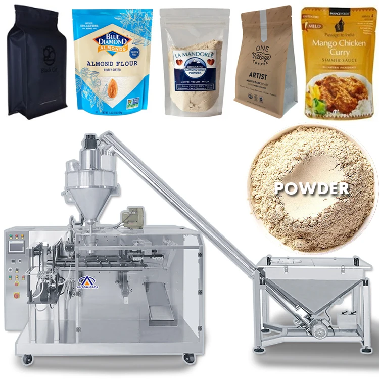 Masala Chilli Spice Flour Protein Milk Powder Coffee Powder Horizontal Premade Standing Ziplock Doypack Pouch Packing Machine
