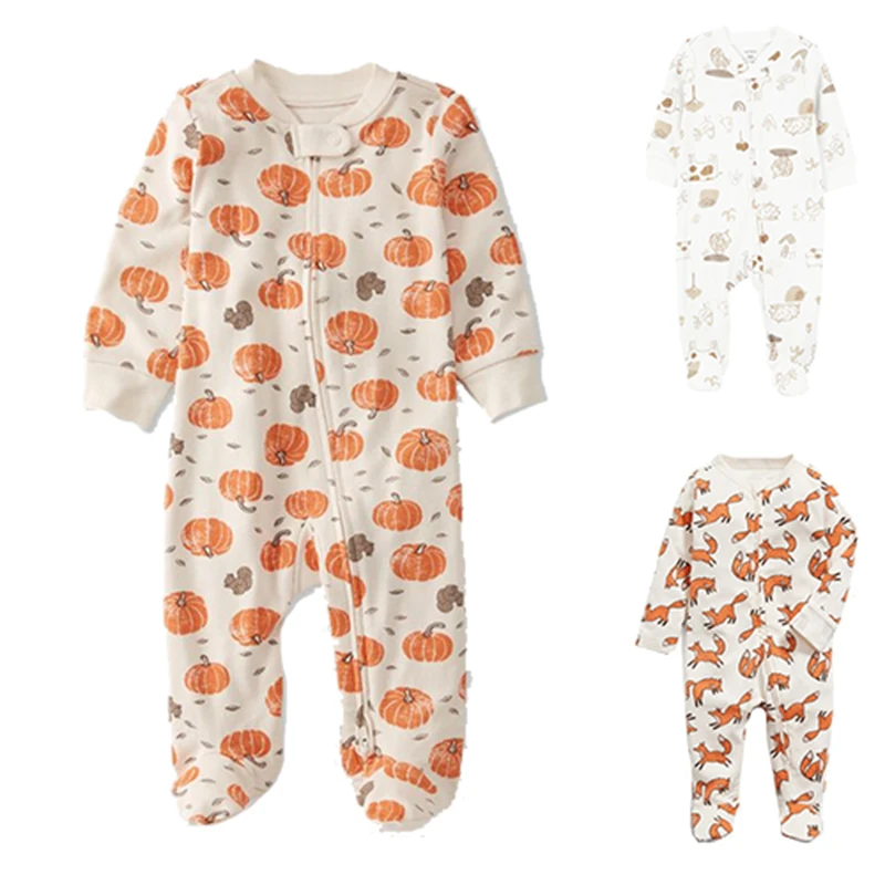 Newborn knitted organic cotton custom printing new born spandex bamboo 6-12 months boys unisex baby clothes romper set