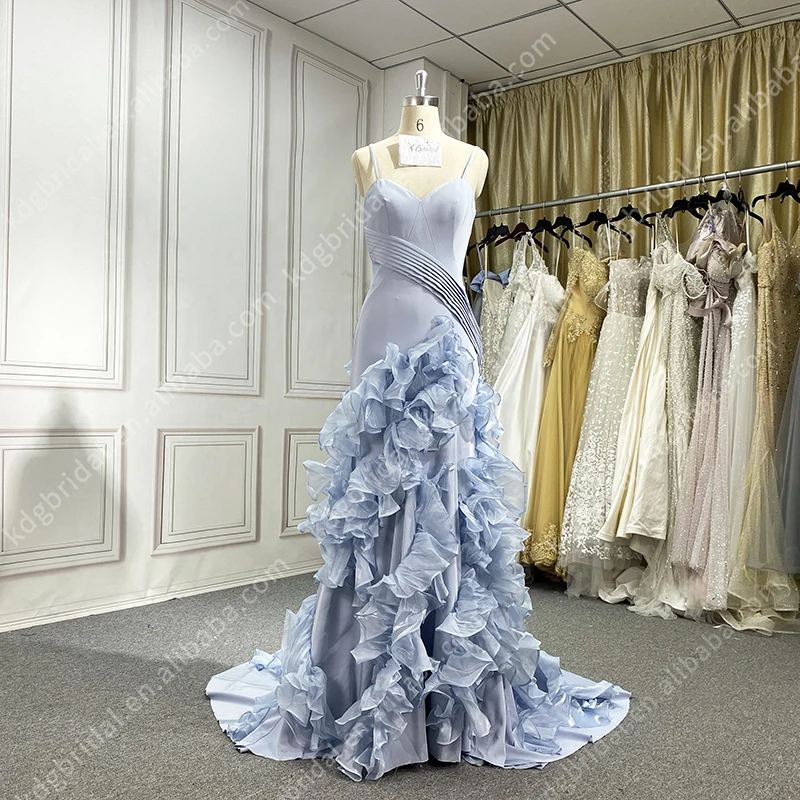 KDG Mermaid Backless Arrival Lace Mermaid Wedding Dress Maid Of Honor Dresses For Weddings Sling Blue Tulle Girls Dressed New