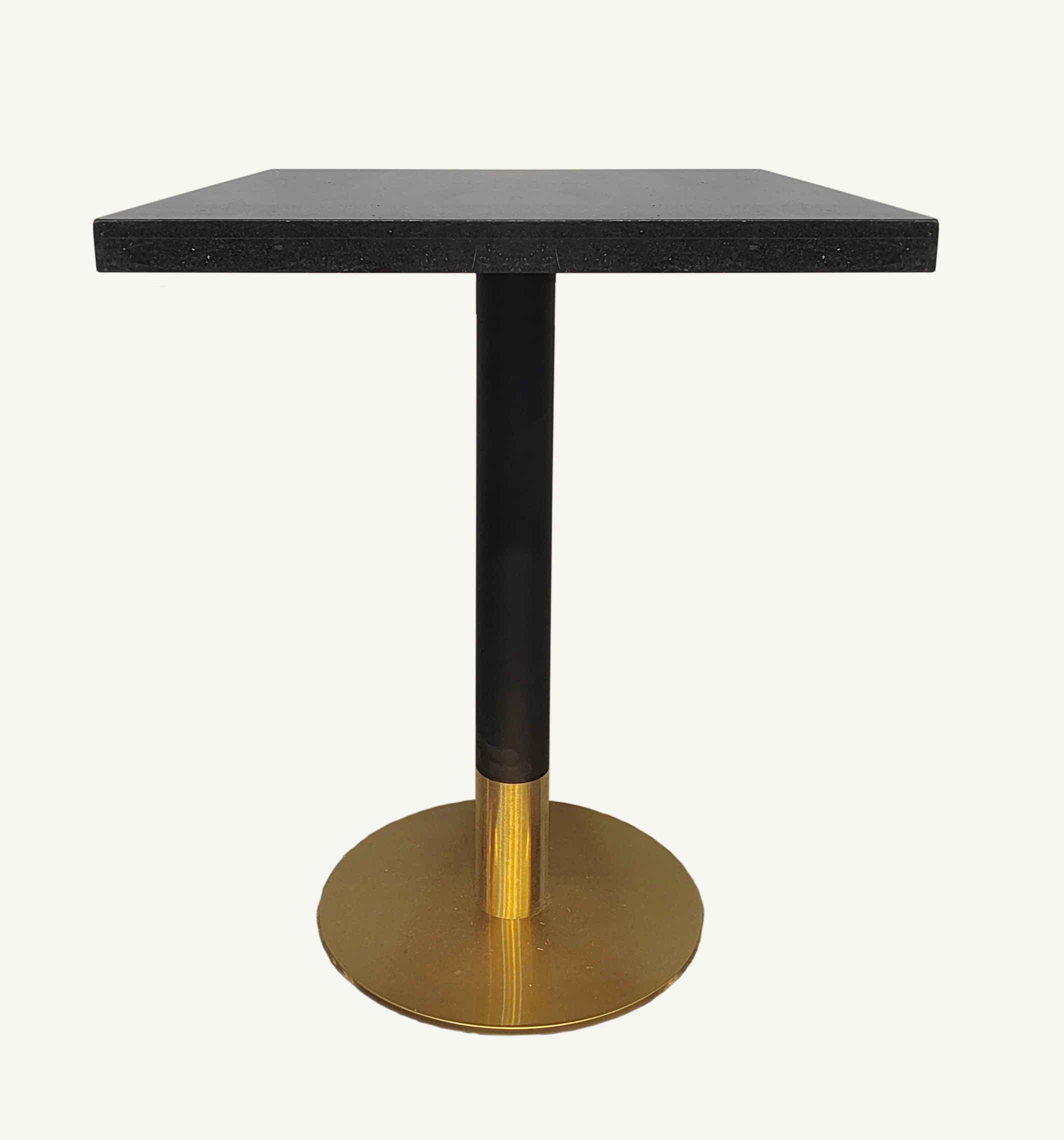 Luxury Restaurant Dining Table Round Base Support Black Gold Marble Dining Table for Cafe Coffee Shop