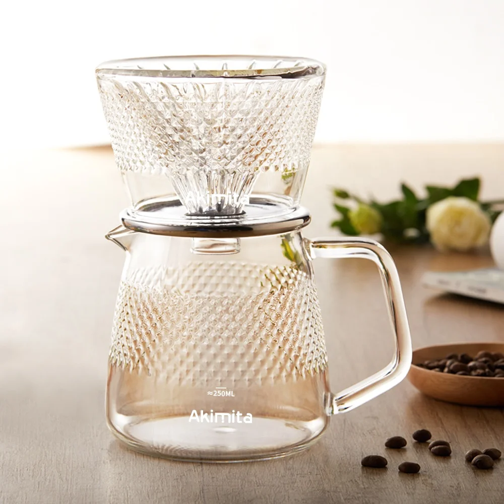 
Heat Resistant Glass Server Insulated Home Kitchen Accessory Server Maker Manual Coffee Dripper filter cup 