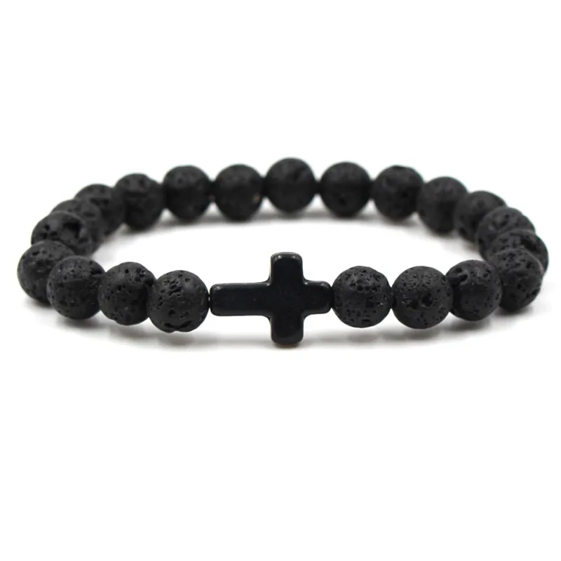 Natural Lava Rock Stone Essential Oil Diffuser Bracelet Beaded Bracelet