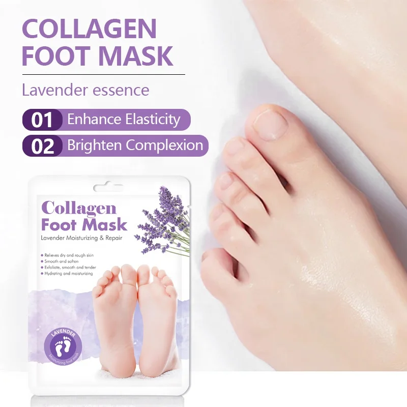 Foot Care Mask Customized Wholesale Oem Good Quality Foot Masking Socks Moisturizing Lavender Oil Foot Mask for Dry Cracked Feet