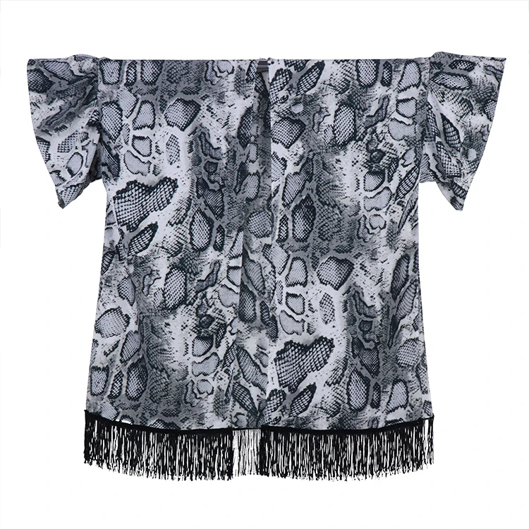 
Sleeves kimono with Snake print blouse women spring snakeskin print ruana 
