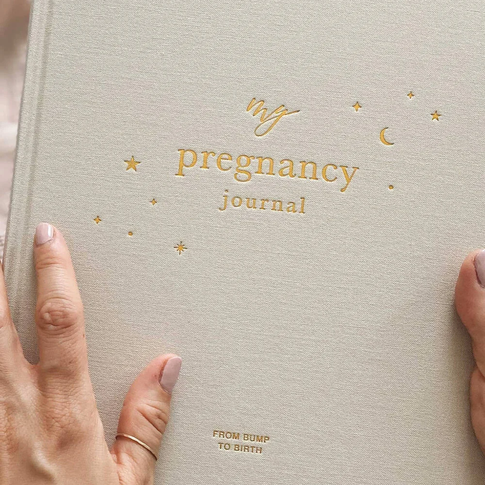 Book Custom Private Logo Luxury Linen Hardcover Pregnancy Journal Baby Memories Family Dairy Journal