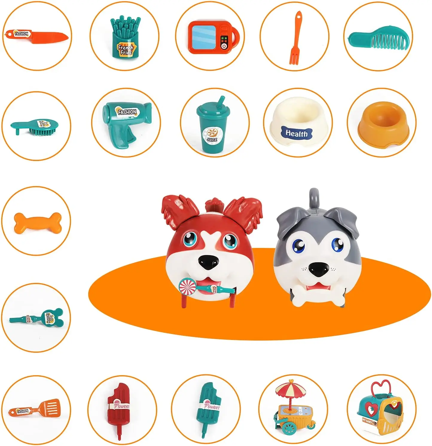 Diy Multi-function play interactive house toys pet doggy house simulation puppy pretend play voice activated induction dog toy