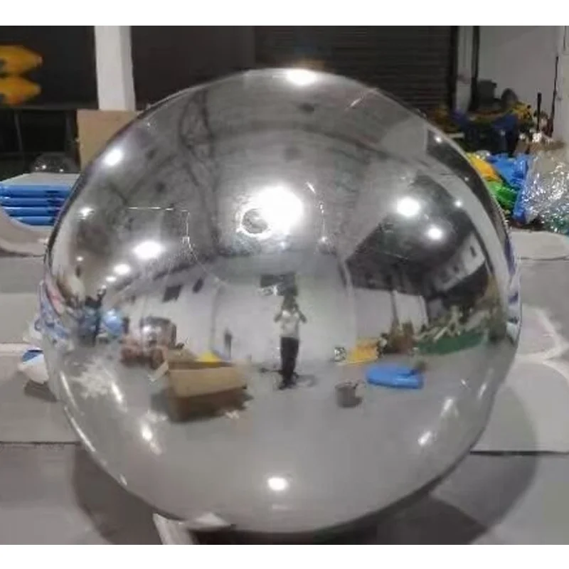 customized Giant gold & silver reflective color shiny decorative pvc inflatable mirror ball for event (62047971108)