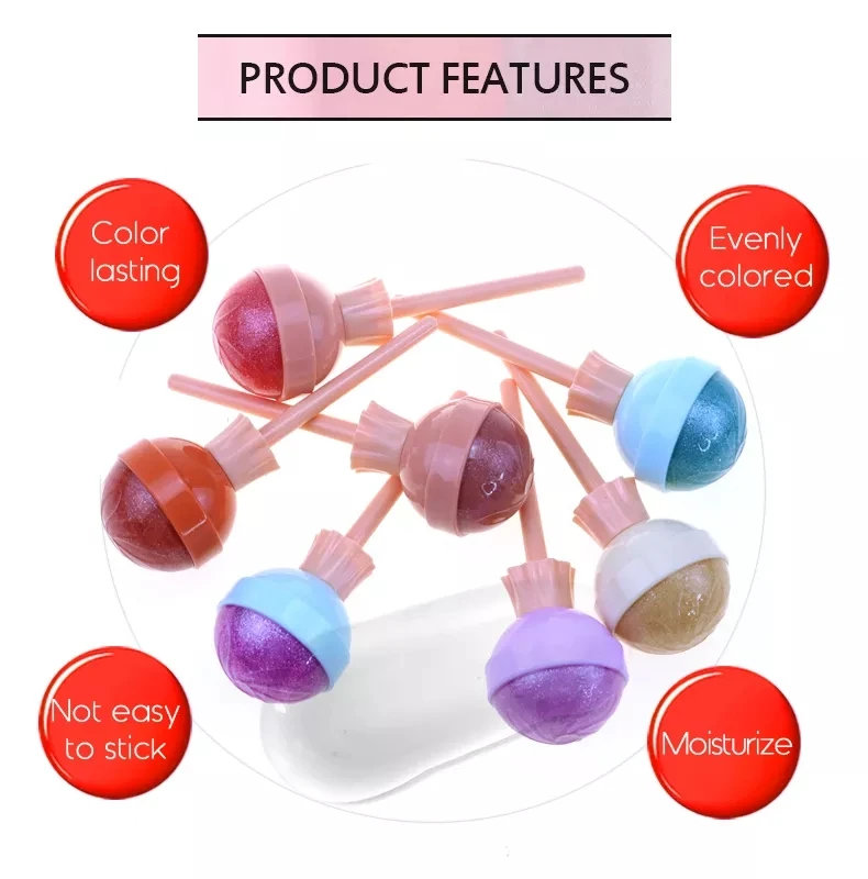 OEM High Pigment Quality Lollipop Lip Gloss Long Lasting Pastel Custom Shimmer Candy Lipstick