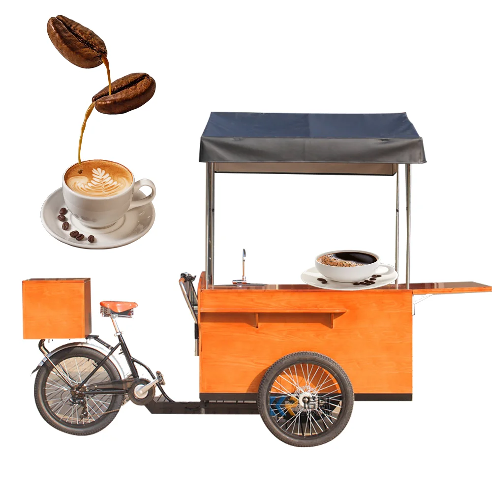 Fashion Coffee Vending Bikes Mobile Shop Electric Tricycle Ice Cream Hot Dogs Three Wheel Adult Cargo Bike Bicycle