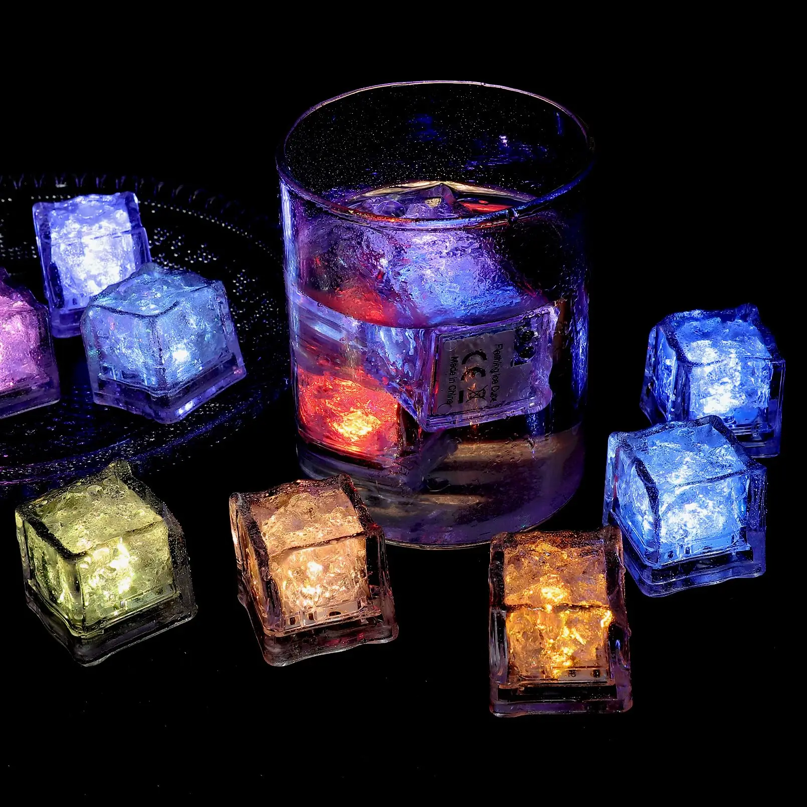 Best LED Glow Ice Cube Fast Slow Flashing LED Lights Glitter Light Up Ice Cube LED Ice Cubes For Party Bar party