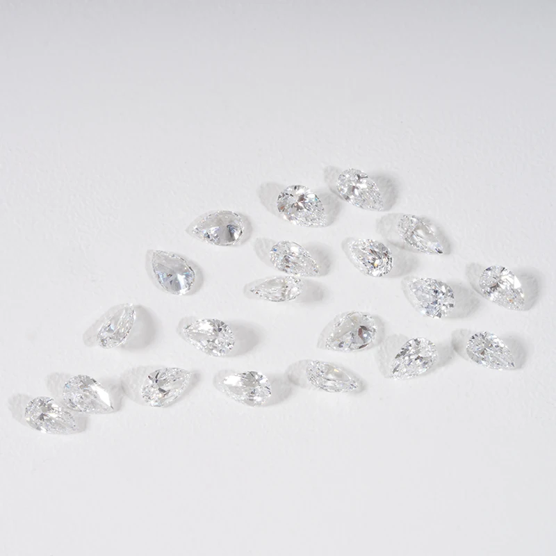 Starsgem Pear Cut HPHT CVD Diamonds Wholesale Price 10 20 30 Points  Melee Diamond DEF VS VVS Lab Grown Diamond  Loose Gemstone
