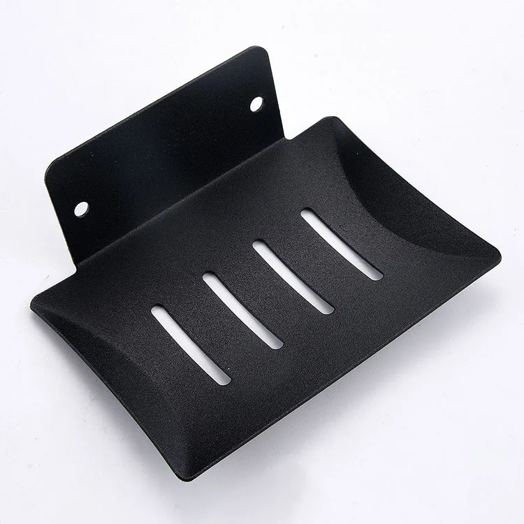 Cheap price shower soap tray bathroom soap rack 304 stainless steel matte black soap dish