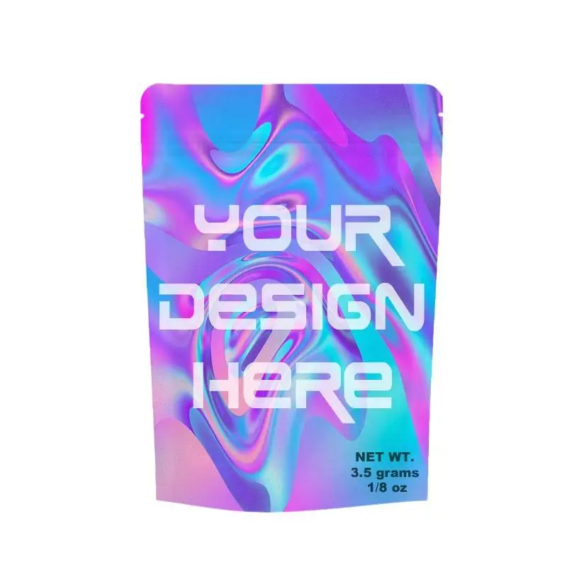 Digital Printing Heat Seal Holographic Foil Smell Proof Mylar Bag Cigar Packaging Zip Bags Ziplock Tobacco leaf Pouch