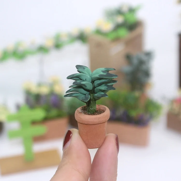 Dollhouse Indoor Decorative Artificial  Miniature Potted Plants Toys