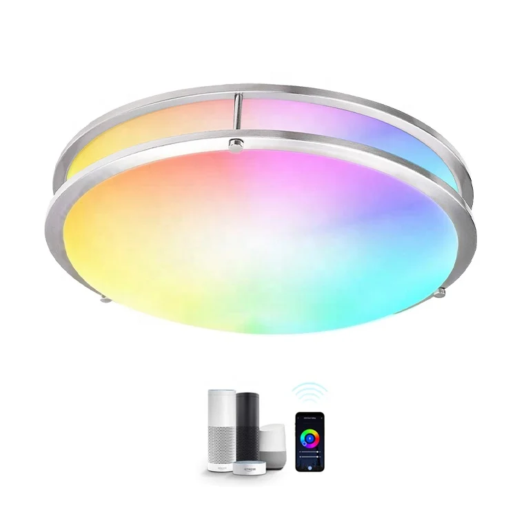 Cost-effective Aluminium Frame RGBCW Multi-color Adjustment Music Specker Intelligent Ceiling Lamp