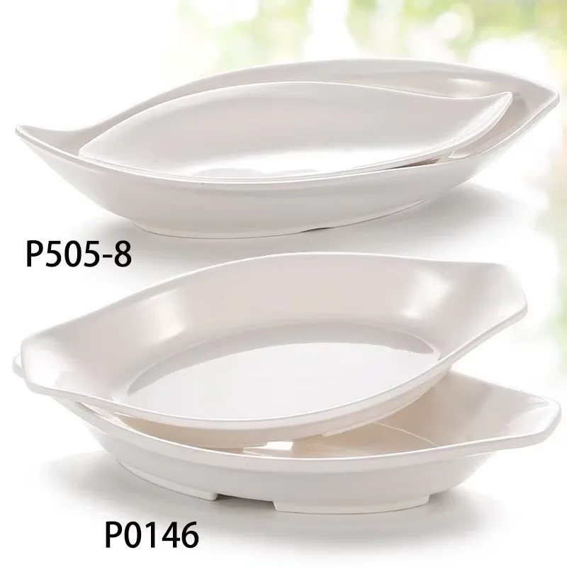 A5 melamine plates for  Restaurant buffet Irregular white melamine plates melamine restaurents fish plates