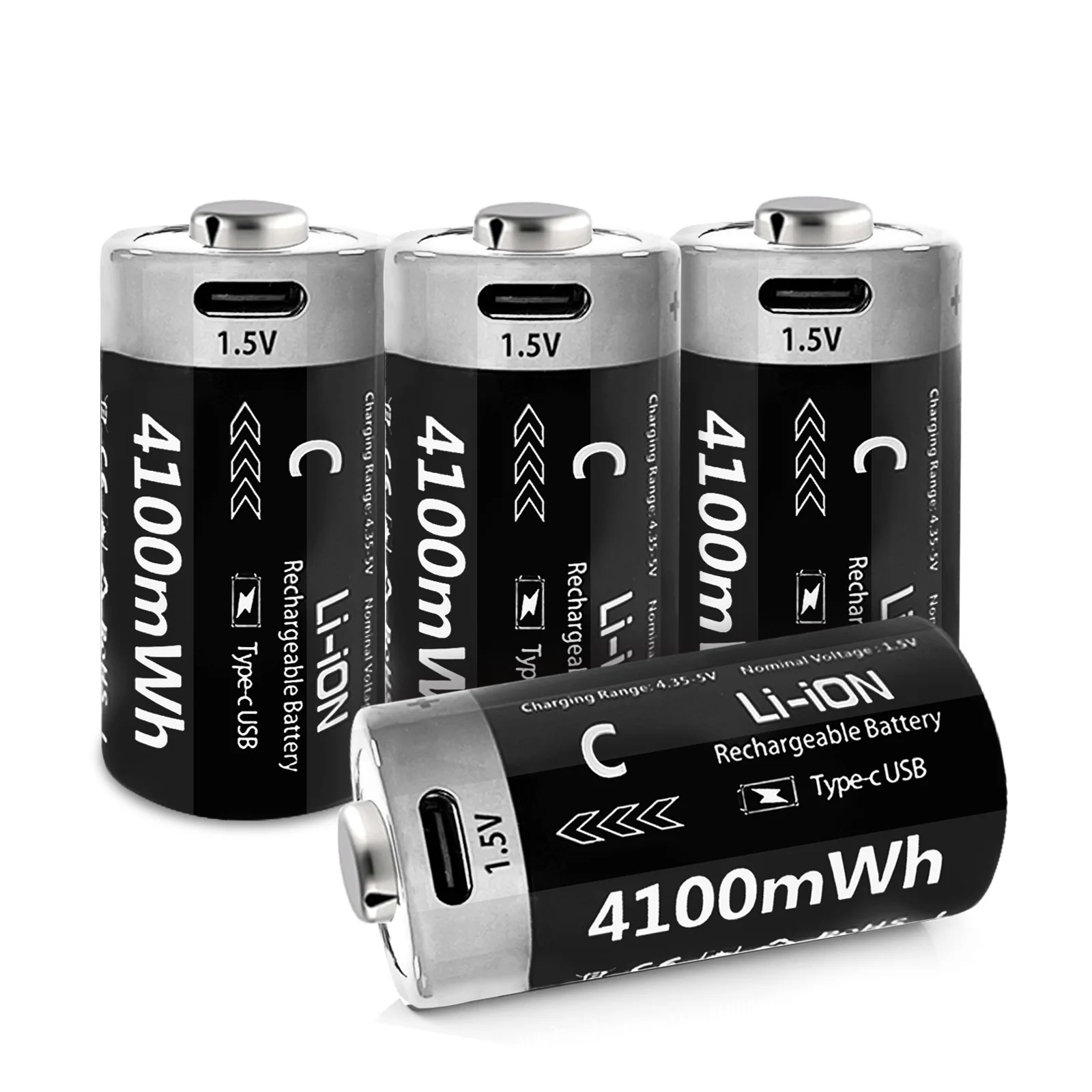 4100mWh large capacity 1.5V C lithium battery for toy home appliances USB rechargeable lithium battery