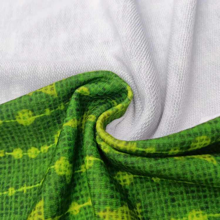 Christmas Day High Quality Stretch French Terry Towel Fabric Custom Printed for Garment and