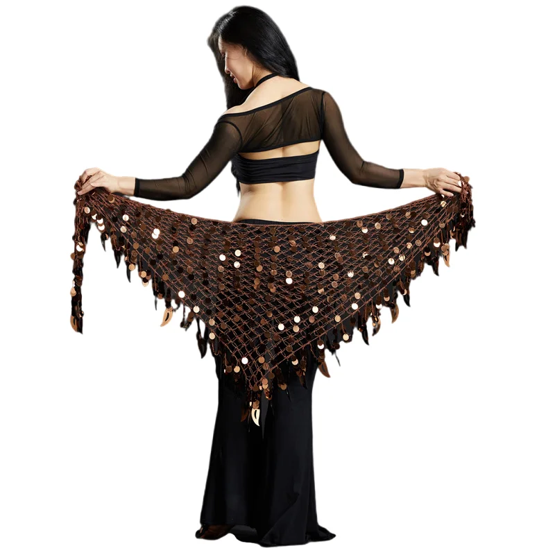 Women Belly Dance Hip Scarf Shawl Sexy Night Pub Stage Show Performance Wrap Skirt Sequin Bling Sparkle Costume Mesh Net Belt