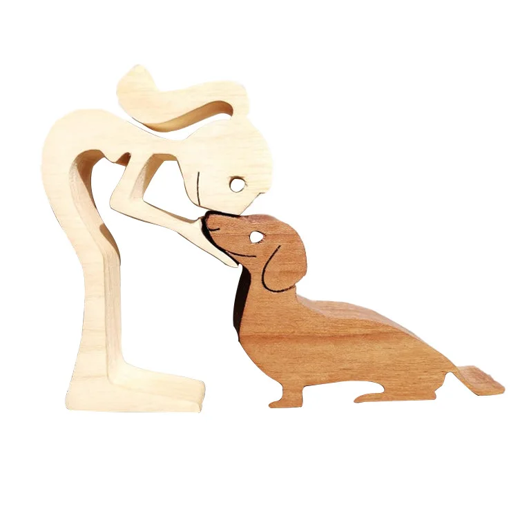 New 2022 customer wood table crafts dog home decoration wood carving creative decoration  fun wood toy