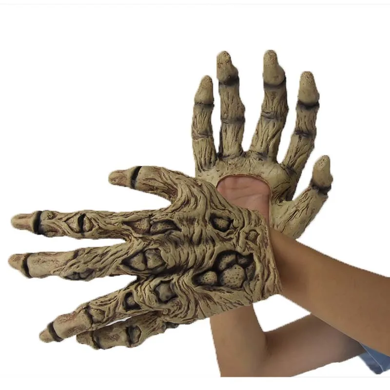 Unisex Halloween Beast Gloves Spooky Skull Claw Design Adult Costumes Set with Party Masks
