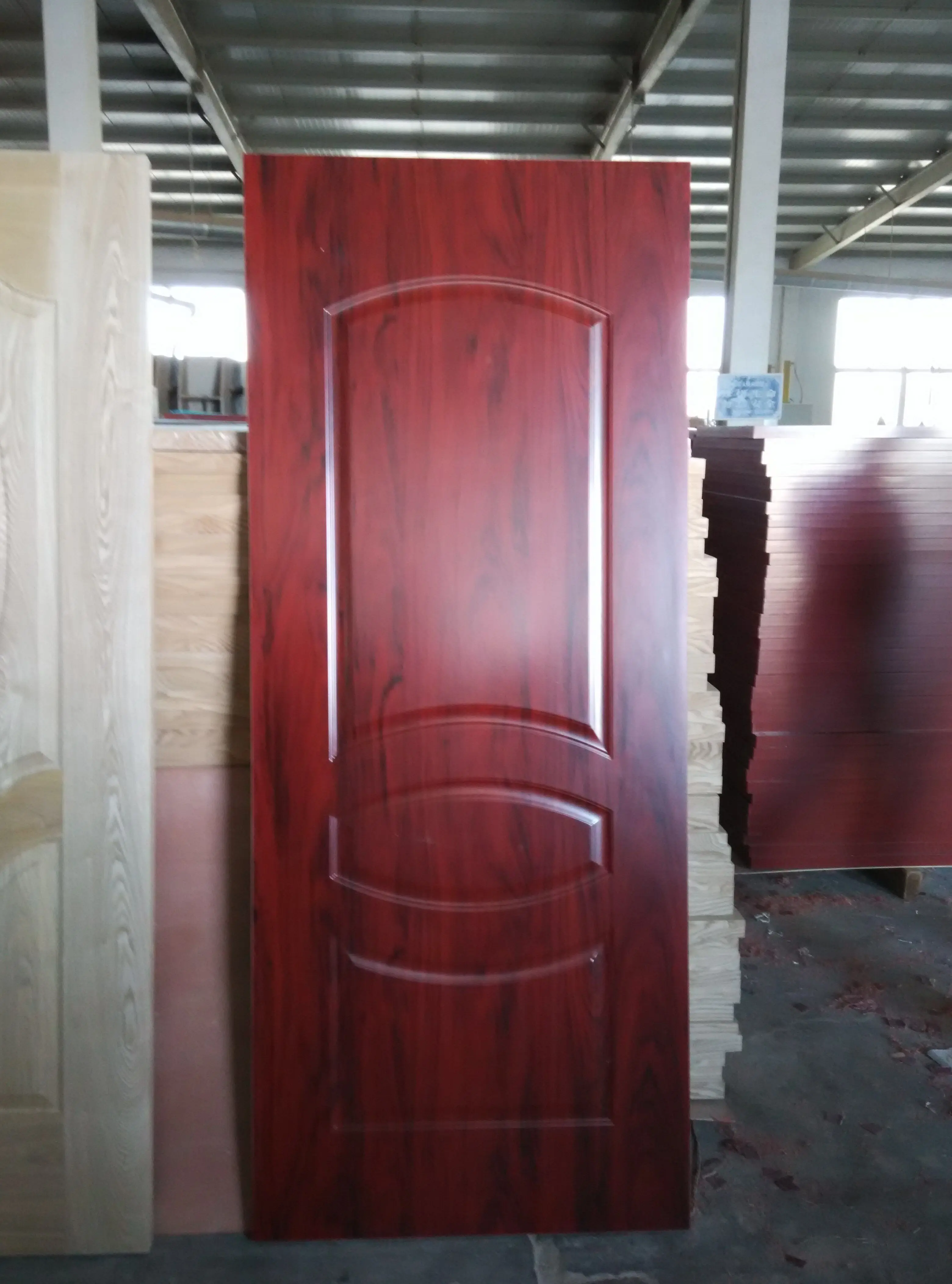 high quality melamine faced or veneer faced MDF or HDF door skin veneer plywood door skin