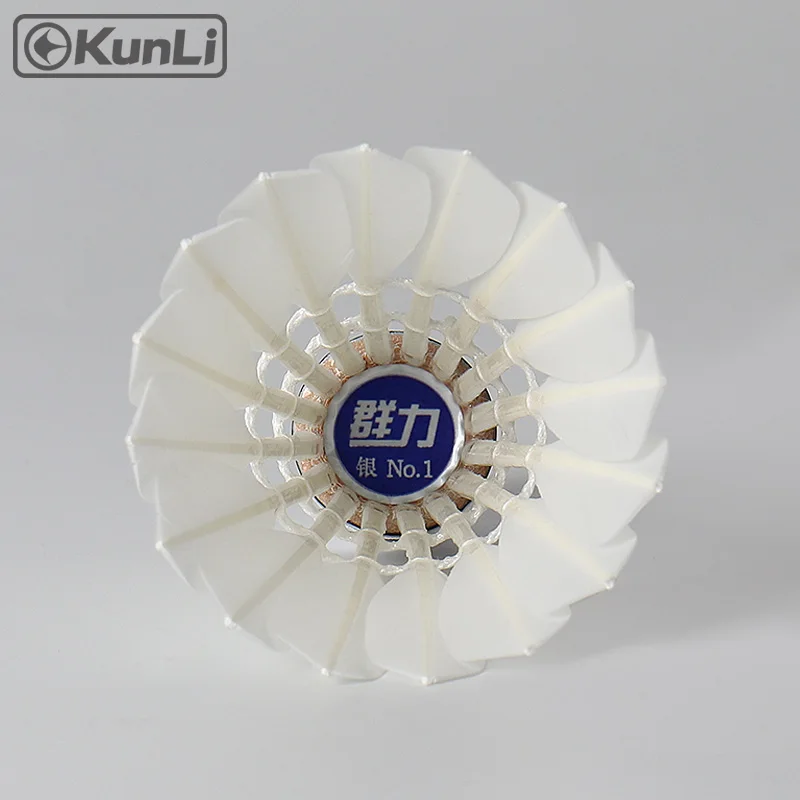 Durable KUNLI OEM Silver Feather Speed Badminton Shuttlecock For Competition