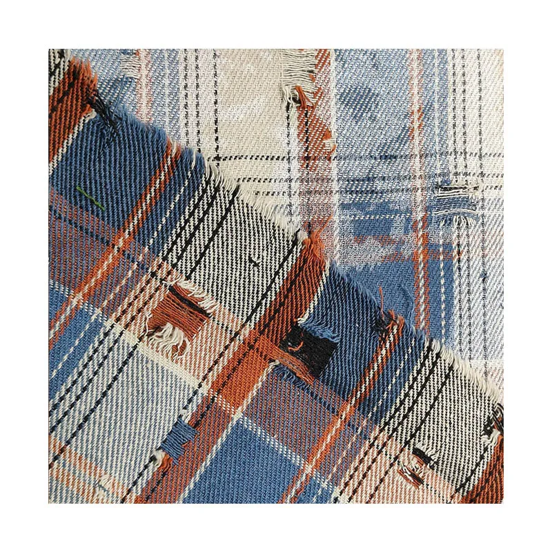7S 250-280gsm CVC Yarn Dyed Fabric Twill Woven Cotton Polyester Yarn Dyed Check Fabric Print Flannel Fabric
