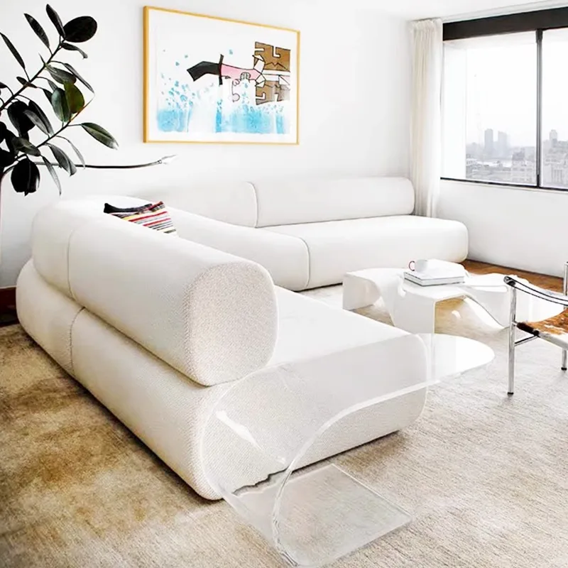 Creative designer living room sofa corner 7 sofa simple irregular fabric large size sofa