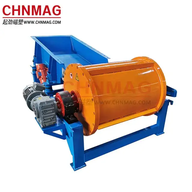 Metal Scrap Separation Bottom Feeding Drum Magnet Separator for Ferrous Metal
