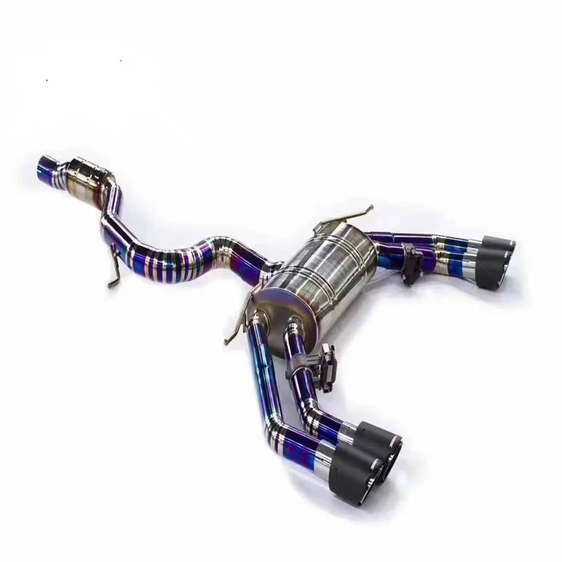 MAXDO Titanium Alloy Exhaust System Car Styling Exhaust Flexible Pipe For AUDI S3 Exhaust With Quad Double Tip Cover 2014-2018