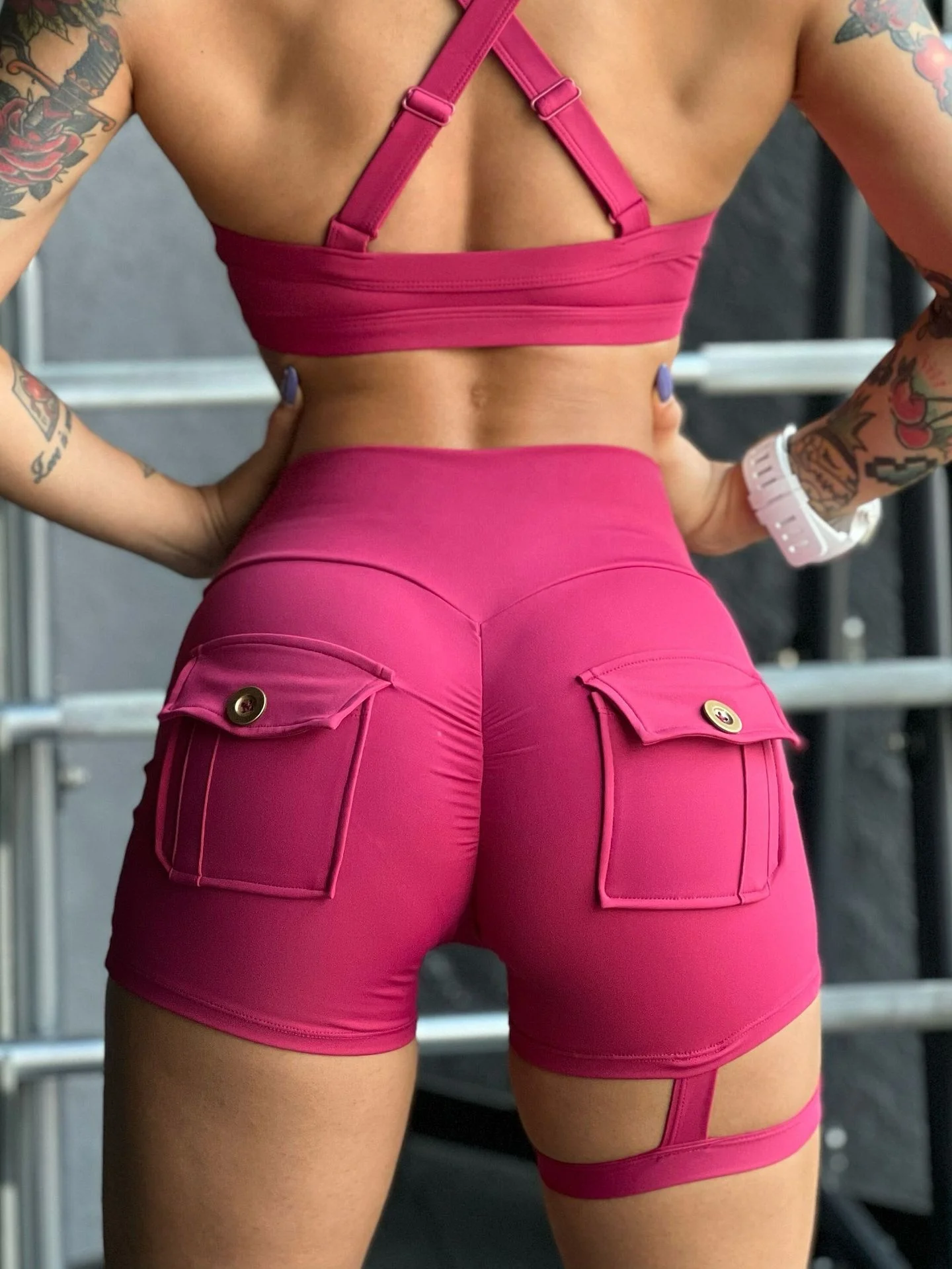 Pashasunshine spring and summer new  neck buckle sexy shockproof gathered   stereotype   running fitness