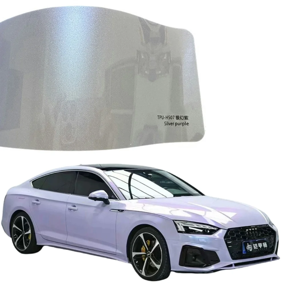 Silver purple PPF High quality TPU color modified car film with extended warranty 1.52m*15m