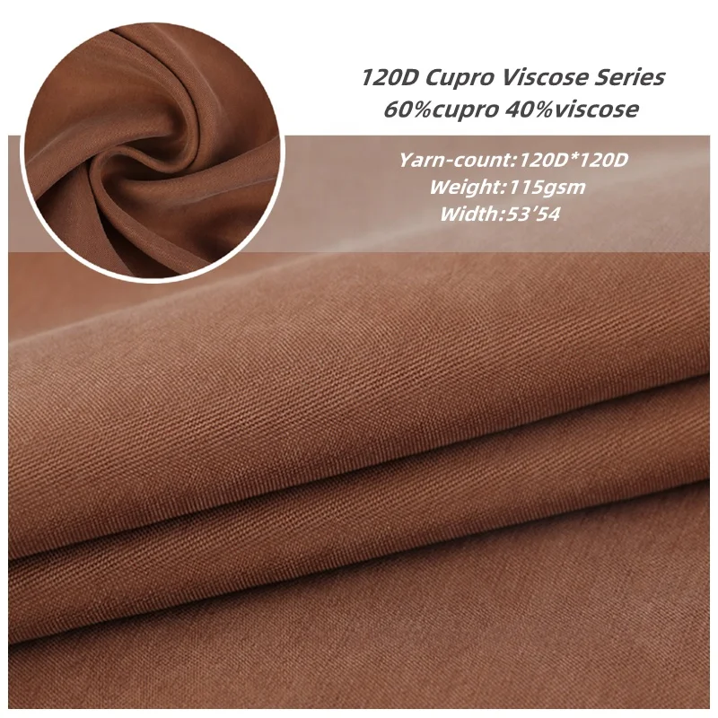Горячая Распродажа в Дубае cupro 120D 57% cupro 43% вискоза саржевая ткань для платья