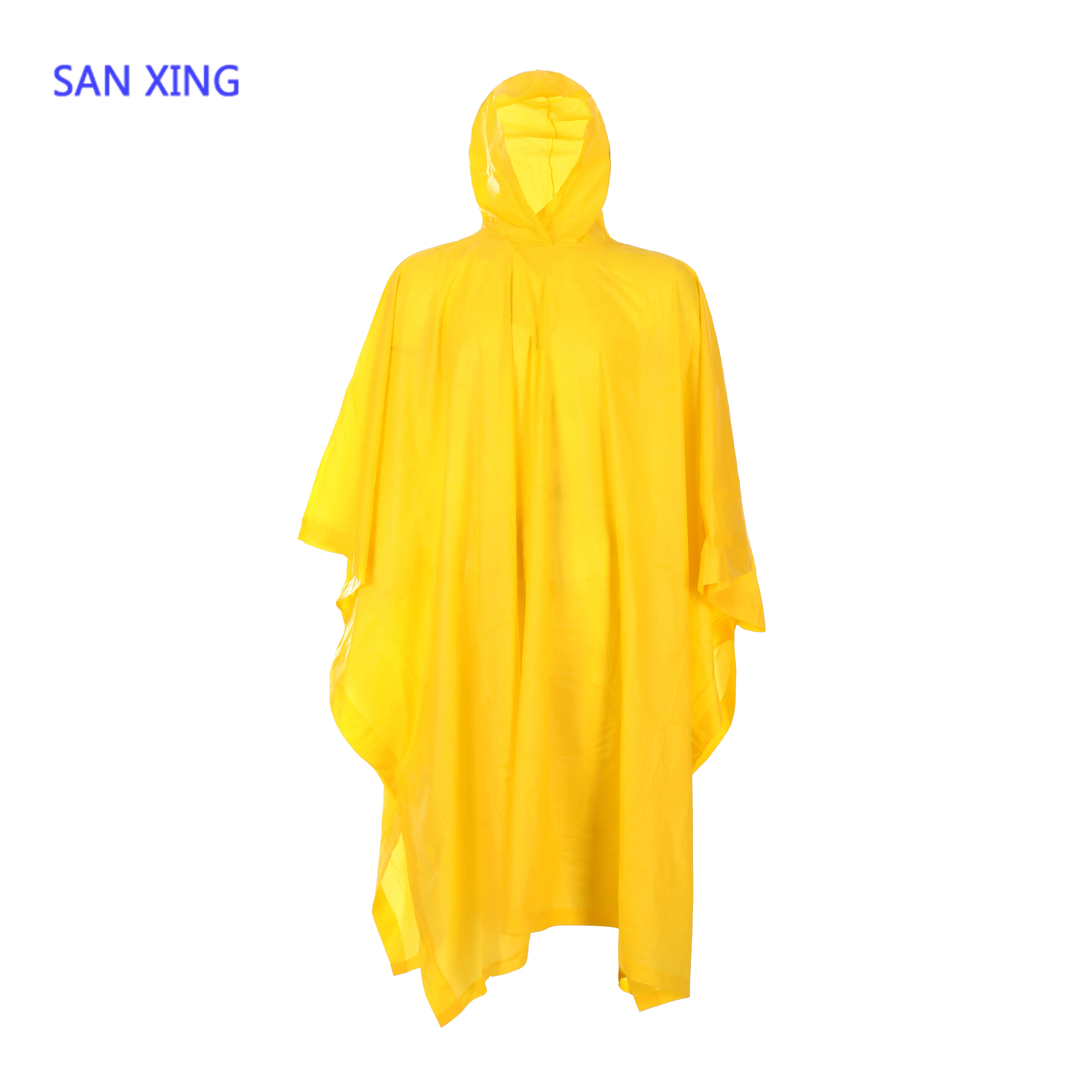 igh quality customized logo printed long reusable waterproof polyester PVC raincoat
