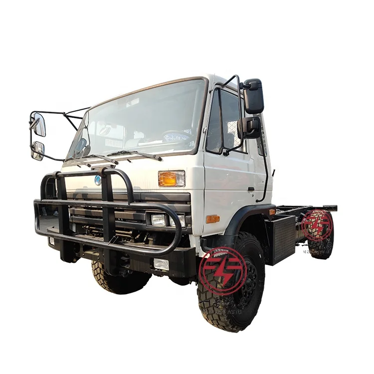 2021 New Arrival Dongfeng Flat-head white AWD Off road military cargo  lorry trucks 4x4 mini truck chassis for sale