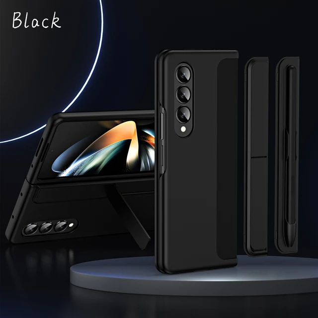 Fold 5 Standing Cover With S Pen For Samsung Galaxy Z Fold 4 3 5G Full Protect Back Cover Kickstand Flip Pen Slot Case