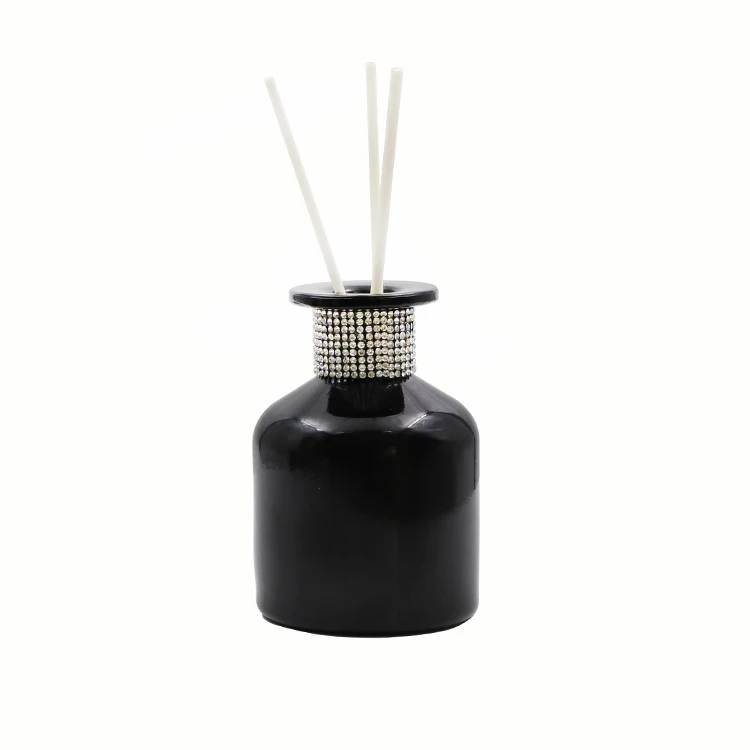 Luxury glass bottles no fire aromatherapy custom design home fragrance reed diffuser black