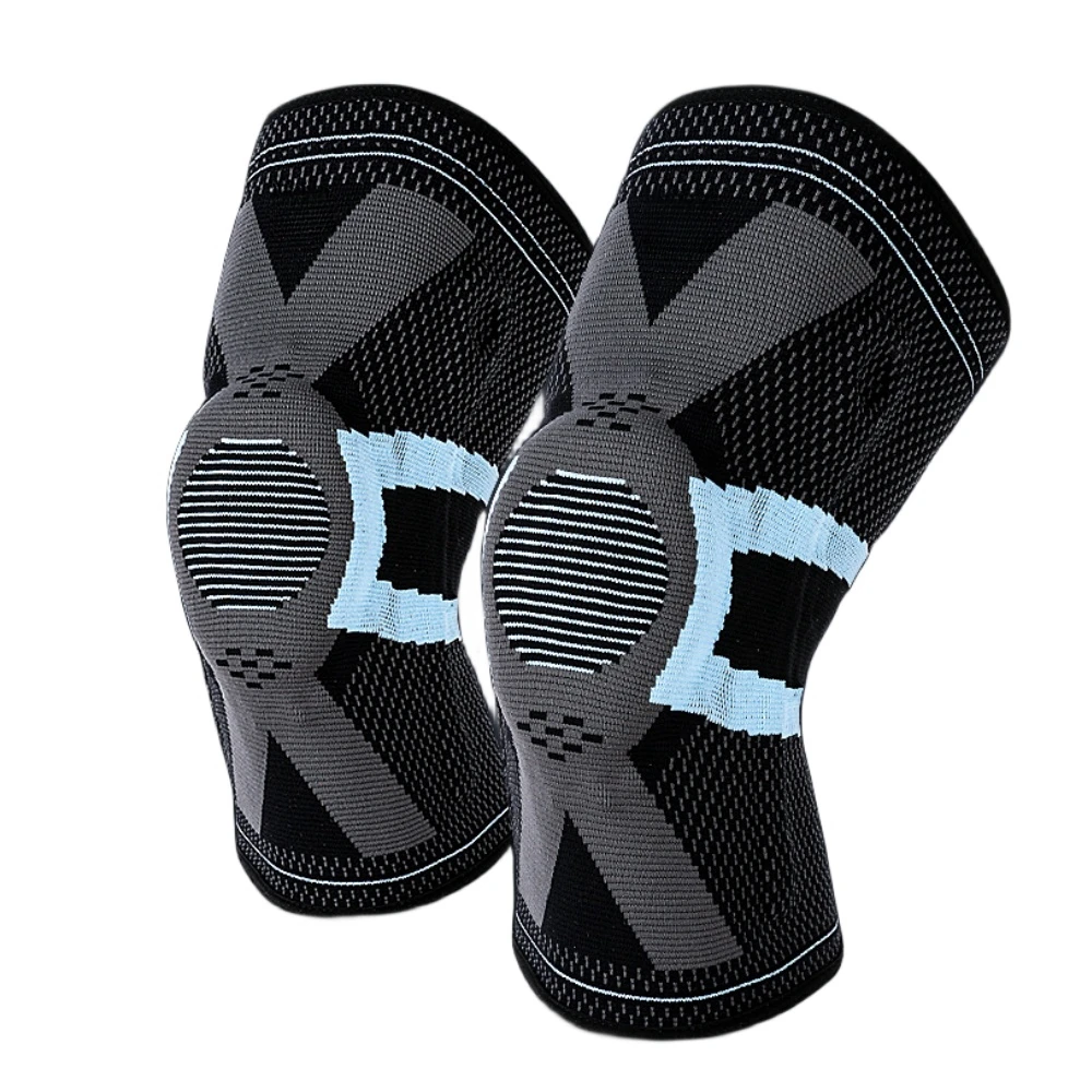 RunningWell Silicone Spring Support Nylon Knitting Elastic Compression Equilibrium Dispersion Patellar Pressure Knee Pads