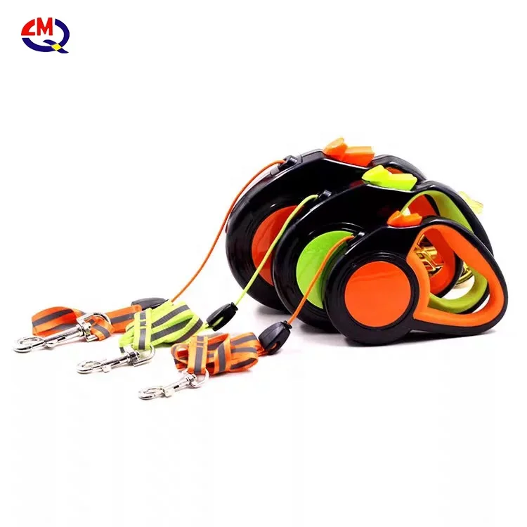 Дизайн регулируемый скольжения Роскошные нейлоновая веревка Пользовательские печати Логотип Pet Выдвижной Поводок для собак