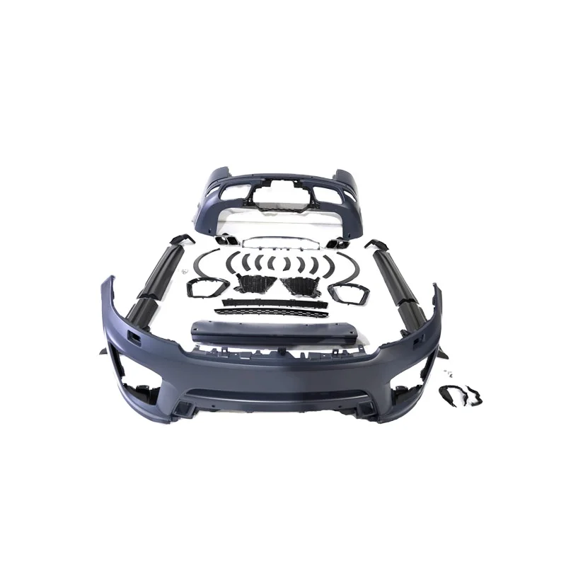 Car modification parts PP plastic front and rear bumper side skirt body kit for Land Rover Range Sport upgrade SVR style b