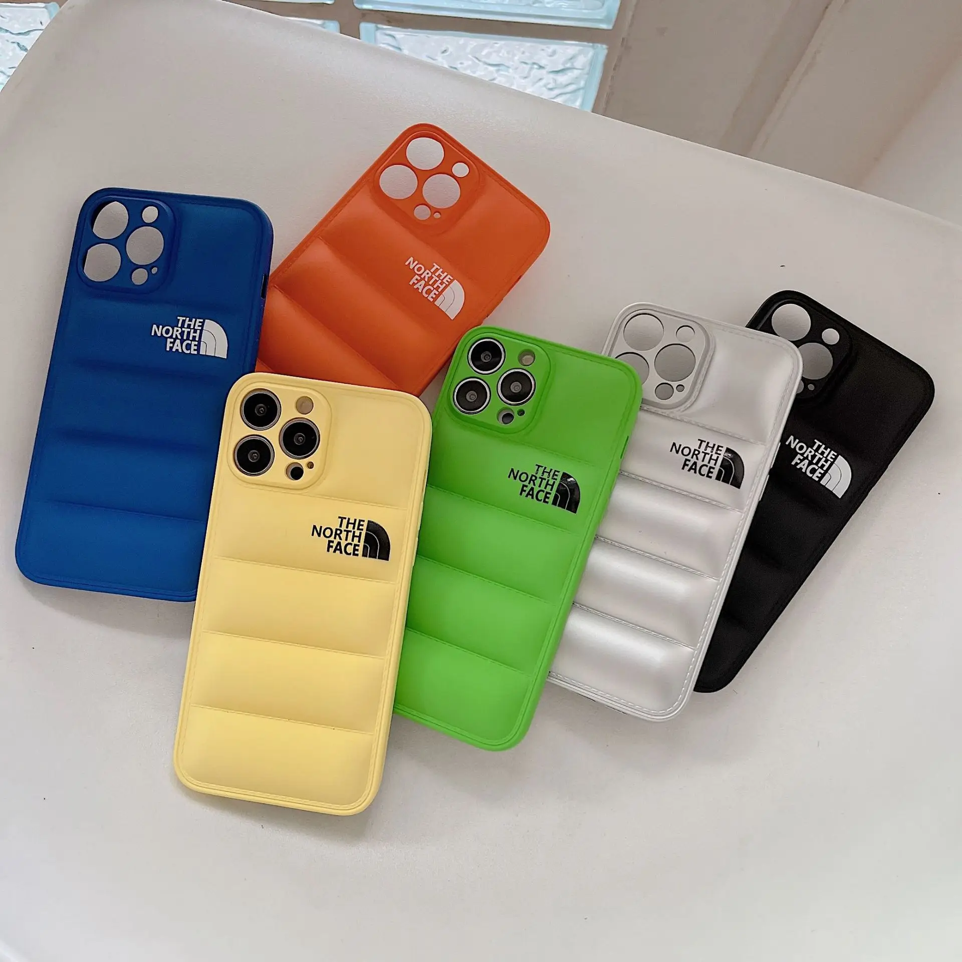Модный чехол-пуховик TNF мягкий на ощупь для телефона чехол iPhone 14 13 12 11 Pro