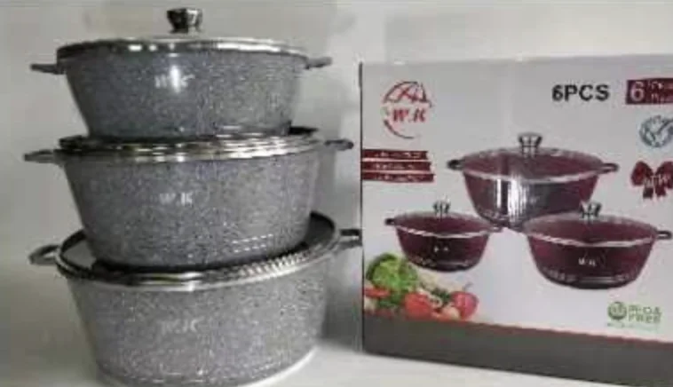 Home Kitchenware 6pcs Sets Soup Cooking Sauce Cooking Japandi 32-36-43cm Huge Steaming Soup Pot Casserole