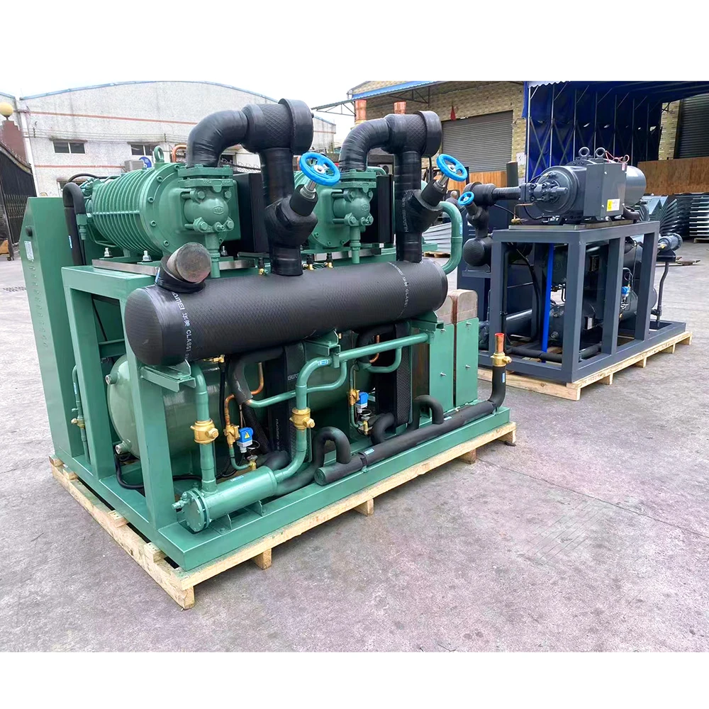 XMK 60HP Chiller Walk In Cooler Condensing Unit High reliability 120kW screw compressors HSN6451-50 380V -25 degree chiiler room