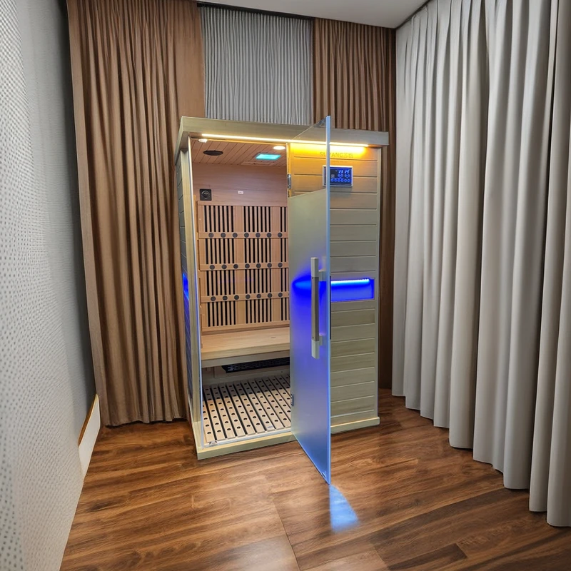 Home Use big Indoor Sauna Equipment infared sauna solid wood 2 person dry steam sauna room