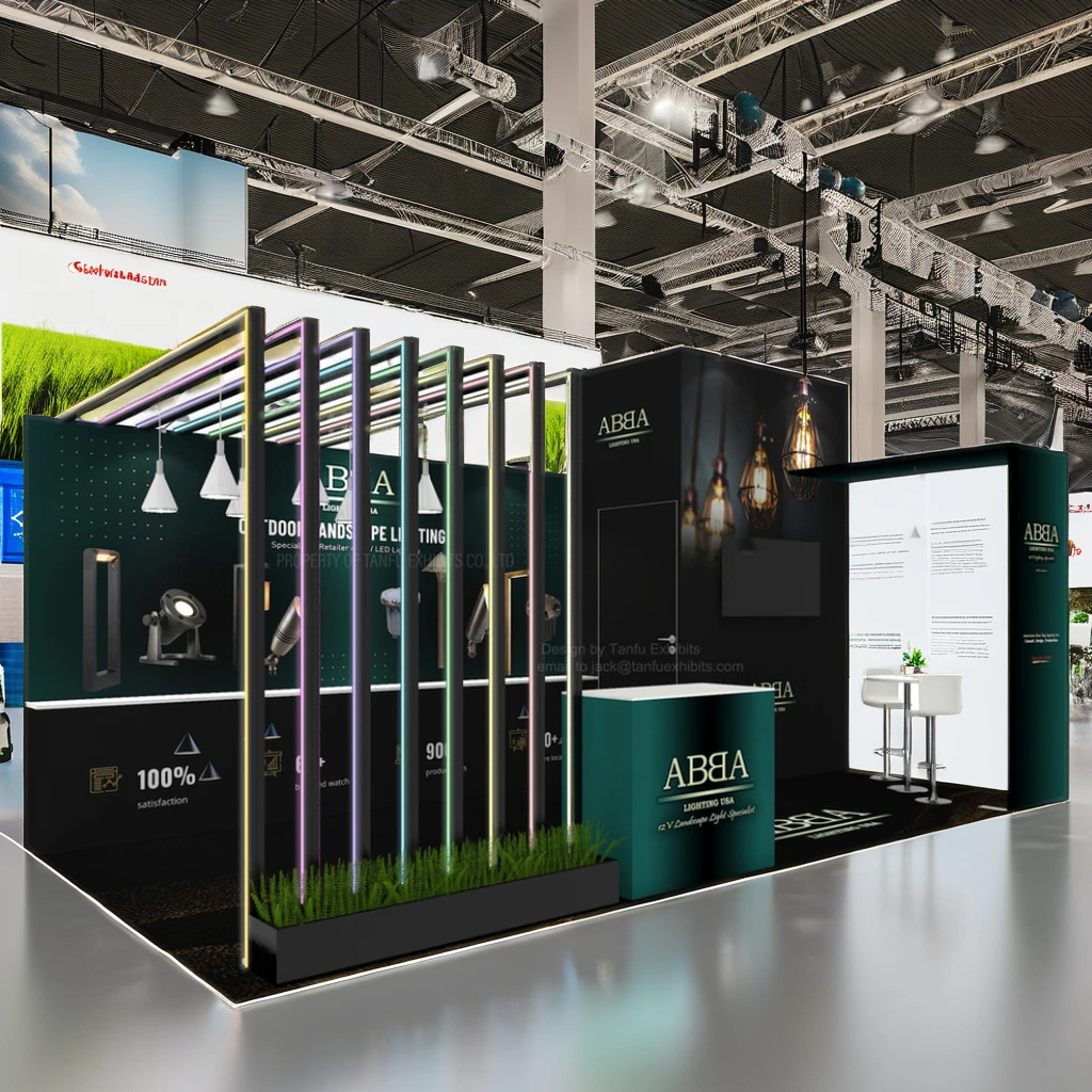 Easy Assemble Customize Tension Fabric Modular Exhibition Booth Customize Logo For Advertising Trade Show Equipment